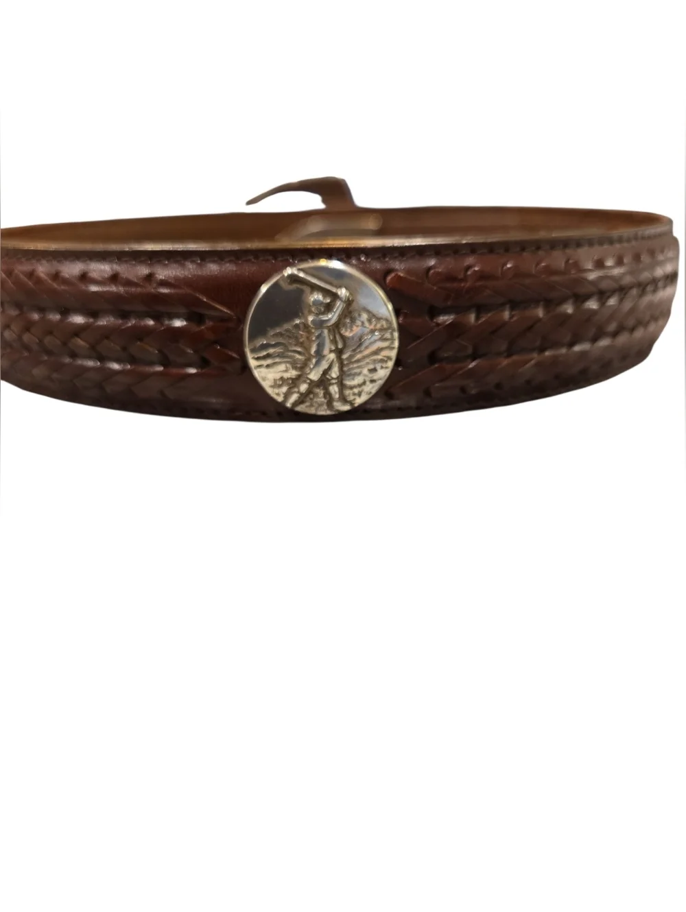 ONYX BY BRIGHTON VTG MEN'S GOLFER BELT.  LEATHER BRAIDED. SIZE 40.